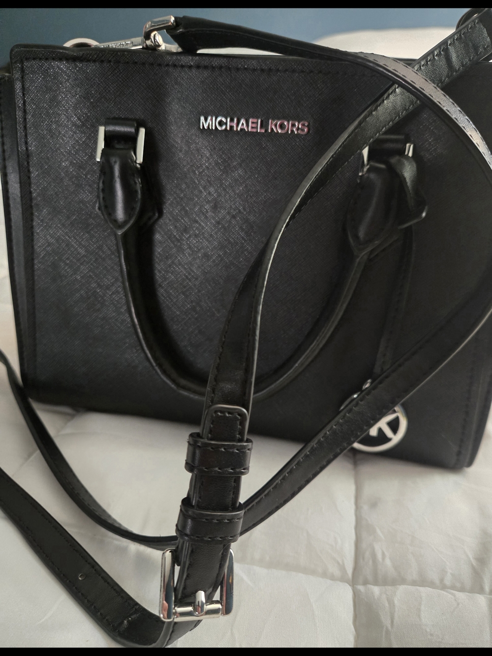 Michael Kors Black Hope Saffiano Leather Satchel